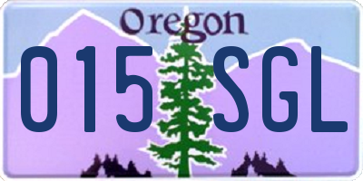 OR license plate 015SGL