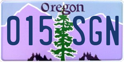 OR license plate 015SGN