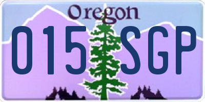OR license plate 015SGP