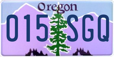 OR license plate 015SGQ