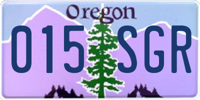 OR license plate 015SGR