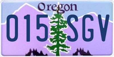 OR license plate 015SGV