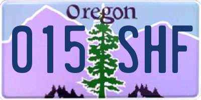 OR license plate 015SHF
