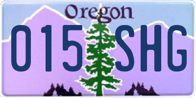 OR license plate 015SHG