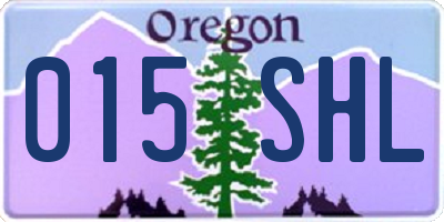 OR license plate 015SHL