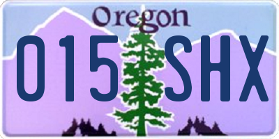 OR license plate 015SHX