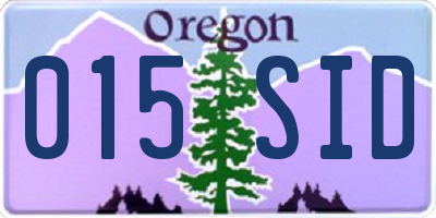 OR license plate 015SID