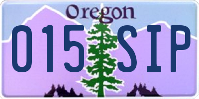 OR license plate 015SIP
