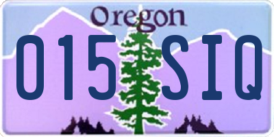 OR license plate 015SIQ