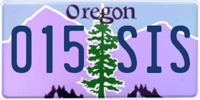 OR license plate 015SIS