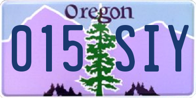 OR license plate 015SIY