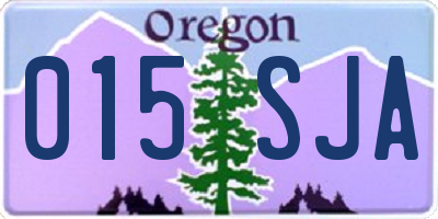 OR license plate 015SJA