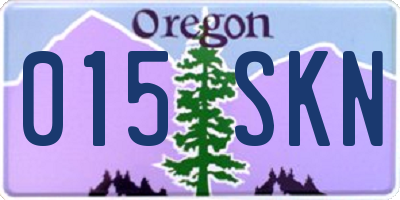 OR license plate 015SKN