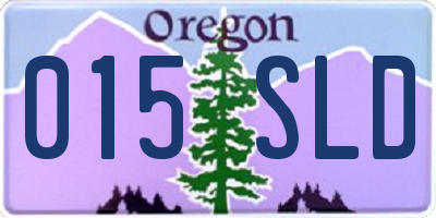 OR license plate 015SLD