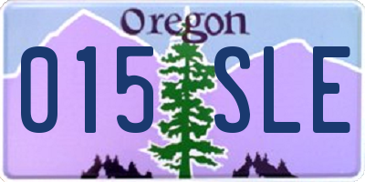 OR license plate 015SLE
