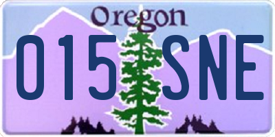 OR license plate 015SNE