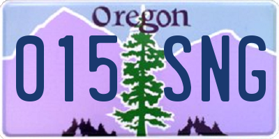 OR license plate 015SNG
