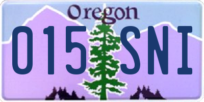 OR license plate 015SNI