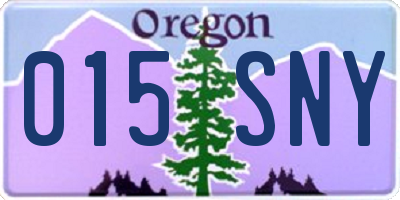 OR license plate 015SNY