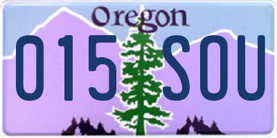 OR license plate 015SOU