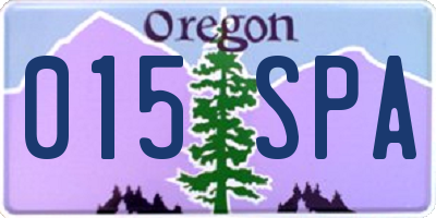 OR license plate 015SPA
