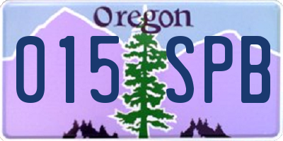 OR license plate 015SPB