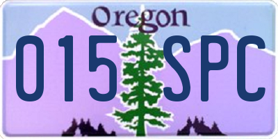 OR license plate 015SPC
