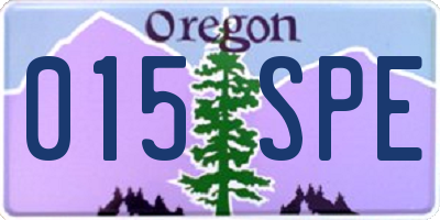 OR license plate 015SPE
