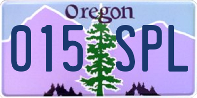 OR license plate 015SPL