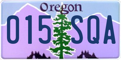 OR license plate 015SQA
