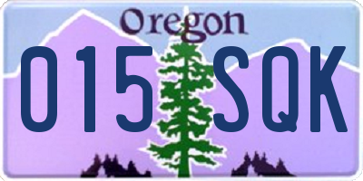 OR license plate 015SQK