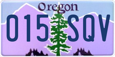 OR license plate 015SQV