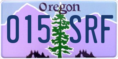 OR license plate 015SRF