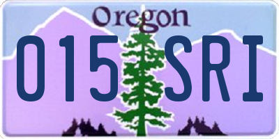 OR license plate 015SRI
