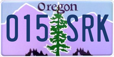 OR license plate 015SRK