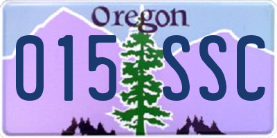 OR license plate 015SSC