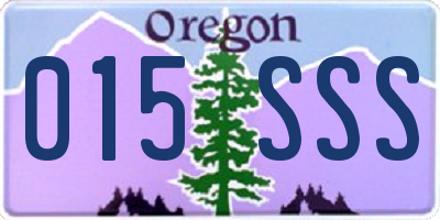 OR license plate 015SSS