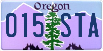 OR license plate 015STA