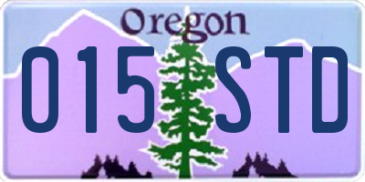 OR license plate 015STD