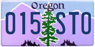 OR license plate 015STO