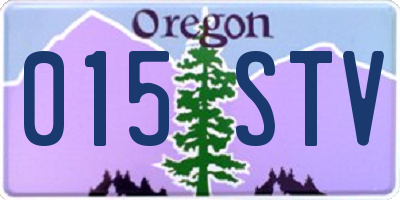OR license plate 015STV