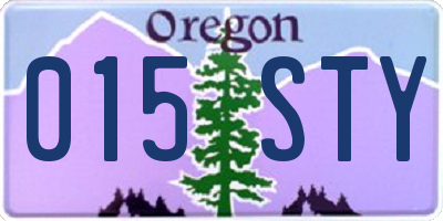 OR license plate 015STY