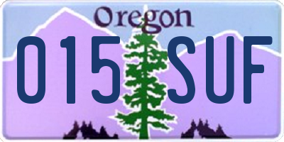 OR license plate 015SUF