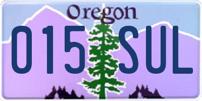 OR license plate 015SUL