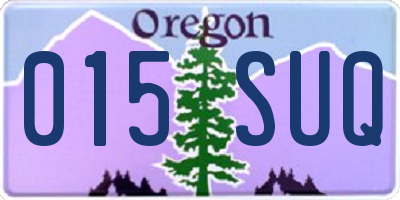 OR license plate 015SUQ