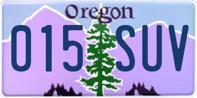 OR license plate 015SUV