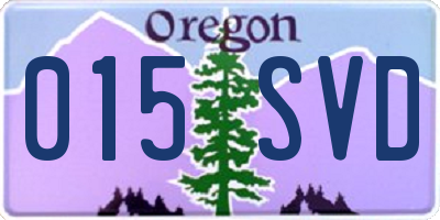 OR license plate 015SVD