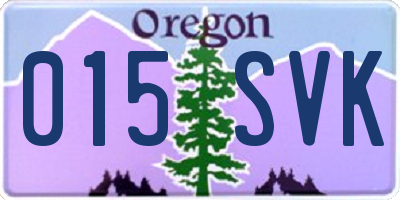 OR license plate 015SVK