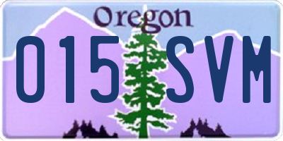 OR license plate 015SVM