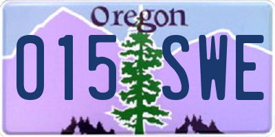 OR license plate 015SWE